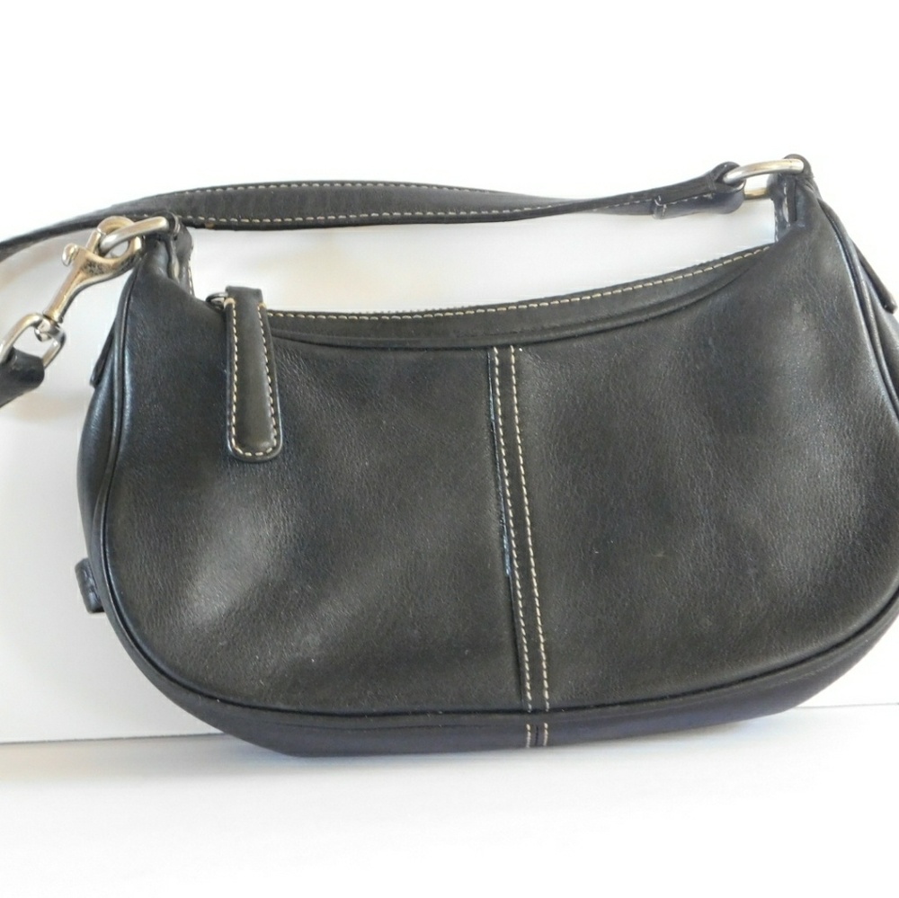 COACH HAMPTON DEMI BLACK LEATHER HANDBAG SHOULDER